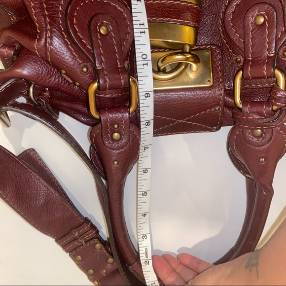 🛑SOLD🛑 Chloe Paddington Leather Shoulder Bag in Burgundy - Picture 3 of 12